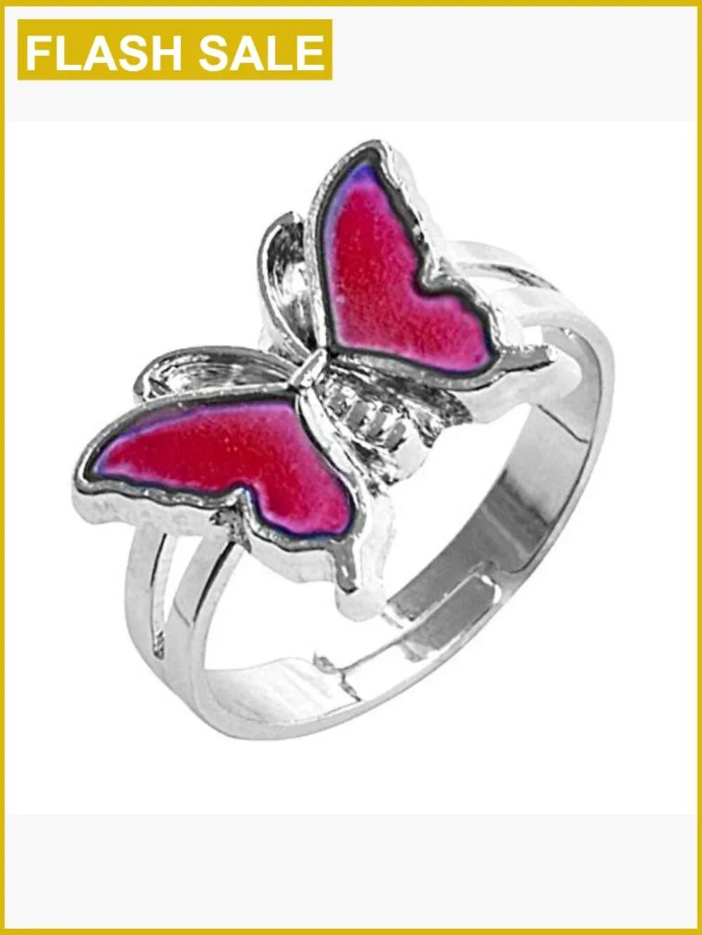 Mood Rings Set of 10 - Adjustable Stainless Steel Temperature Color Changing
